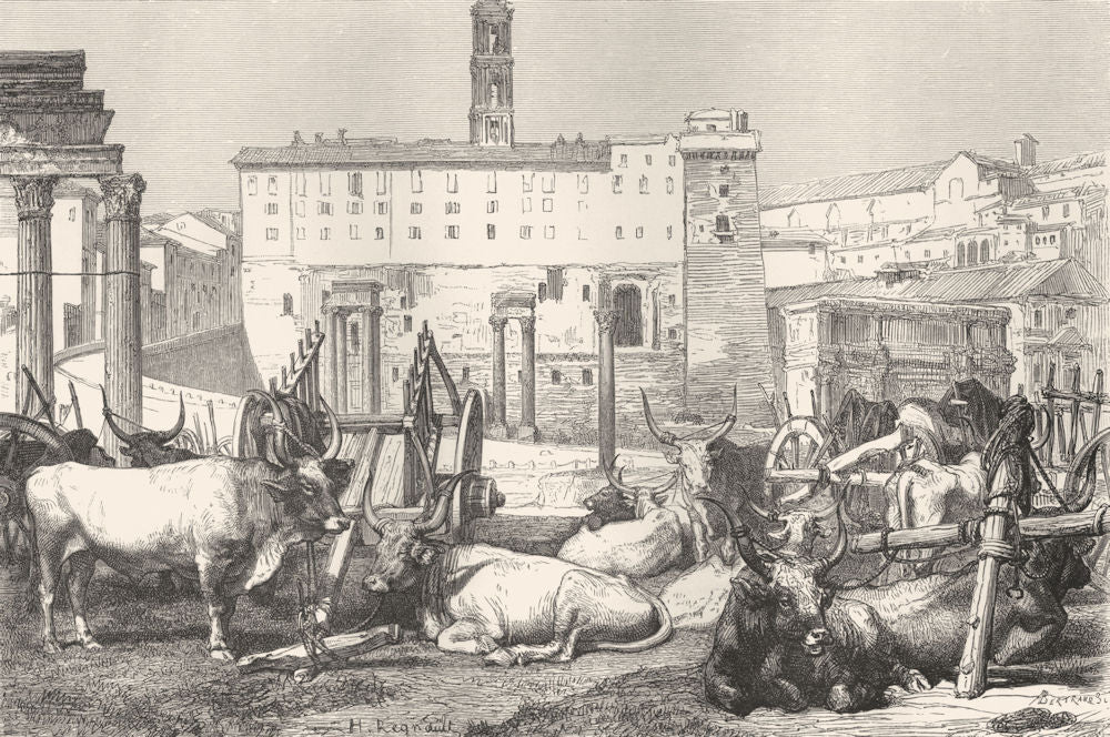 TOWNS. The Roman Forum 1872 old antique vintage print picture